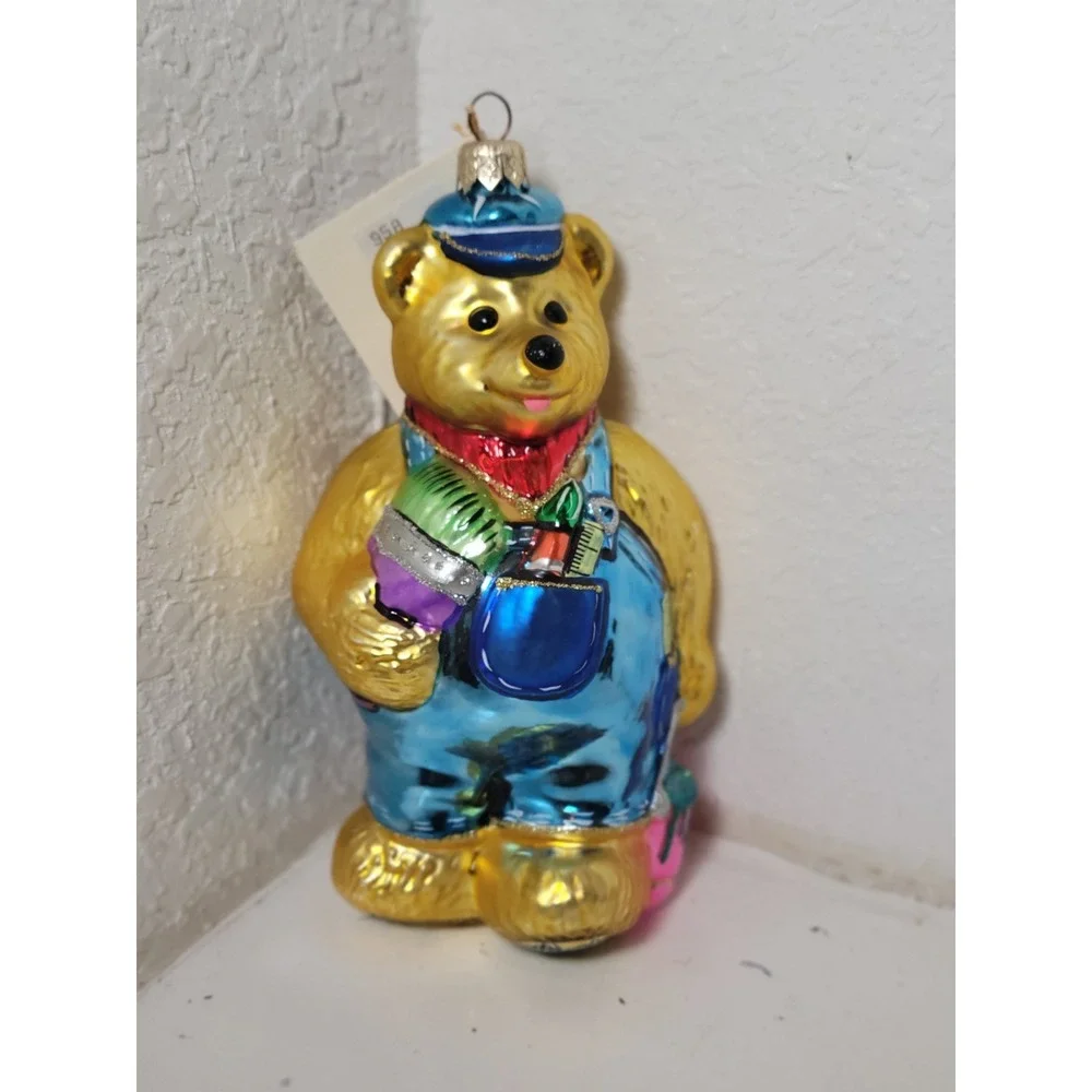 Kurt Adler Polonaise Bear Painter Ornament Komozja Blown Glass AP958 - READ
